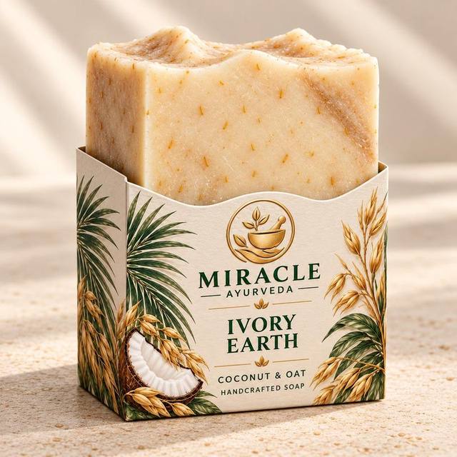 Close view of Ivory Earth soap with coconut and oat