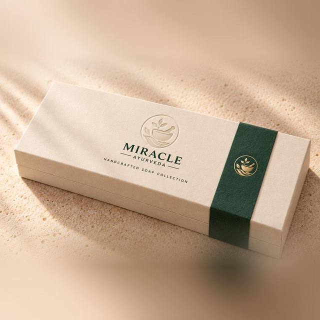 Gift box closed with green ribbon band